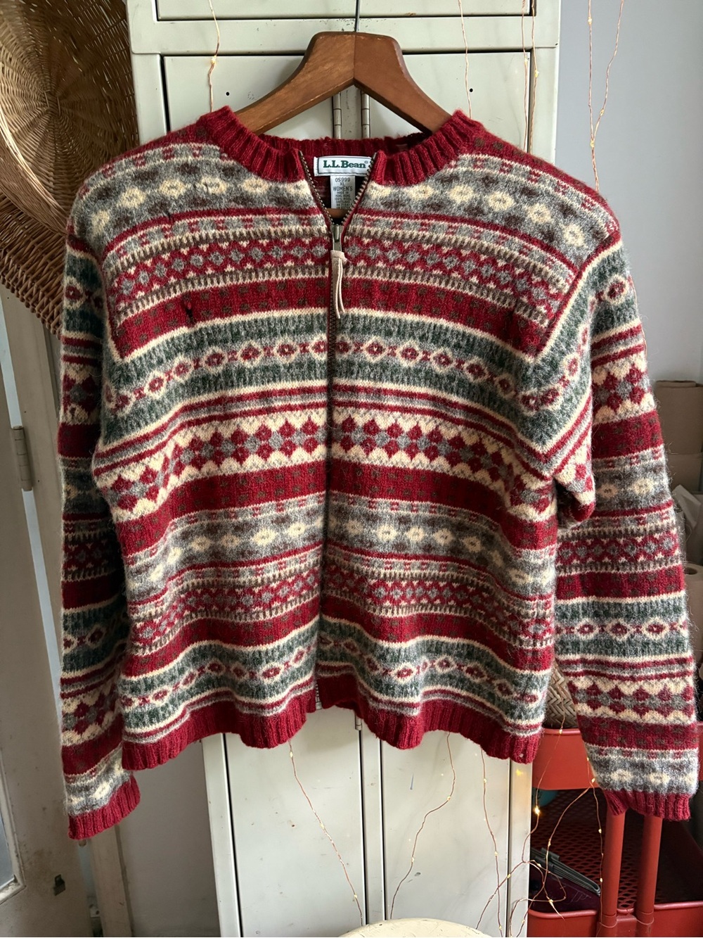 Vintage L.L Bean Wool Zip up Sweater